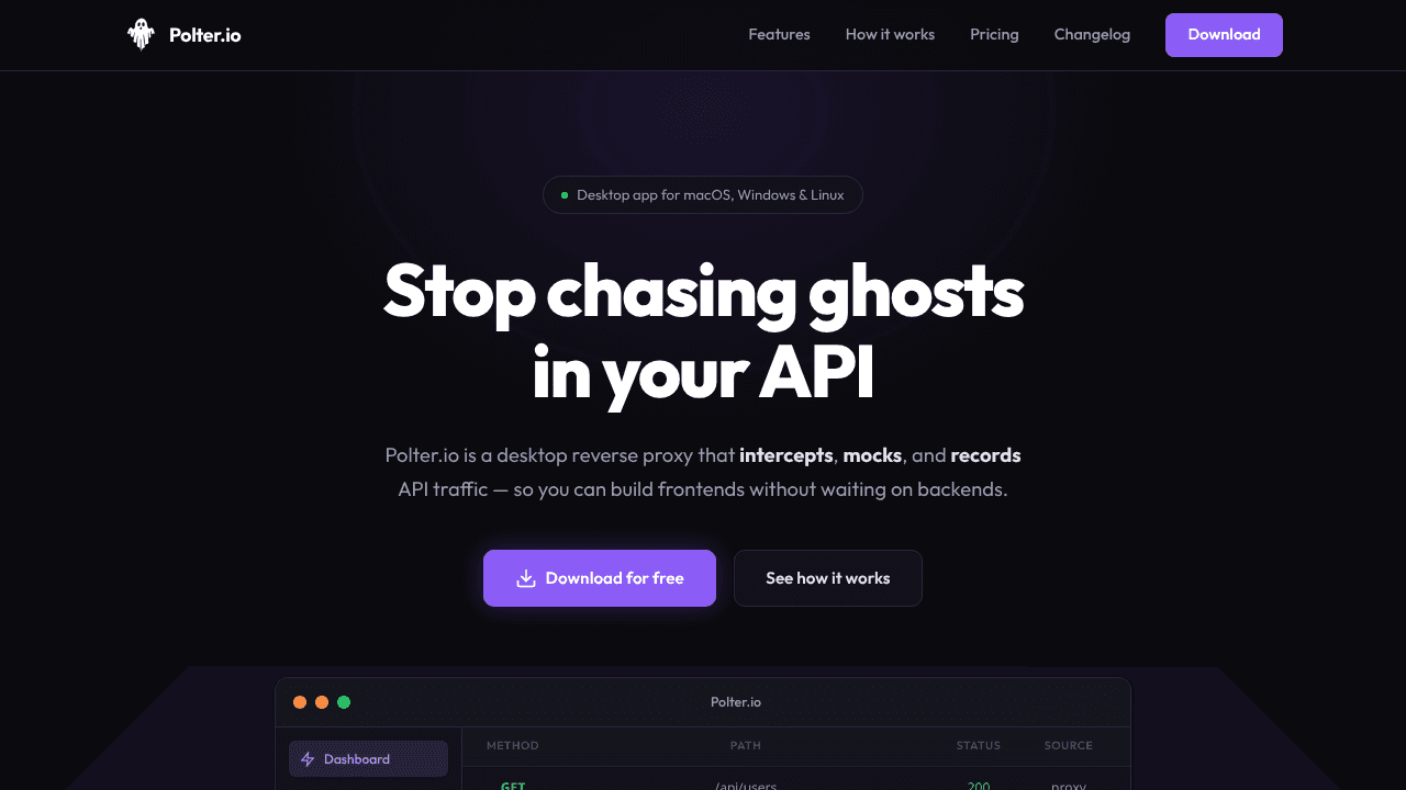 Polter.io website screenshot