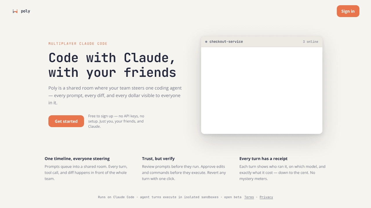 Poly website screenshot