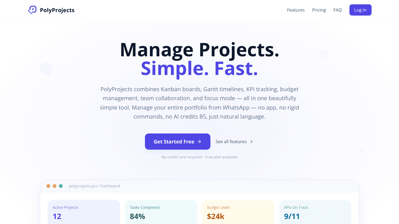 PolyProjects.Pro website screenshot