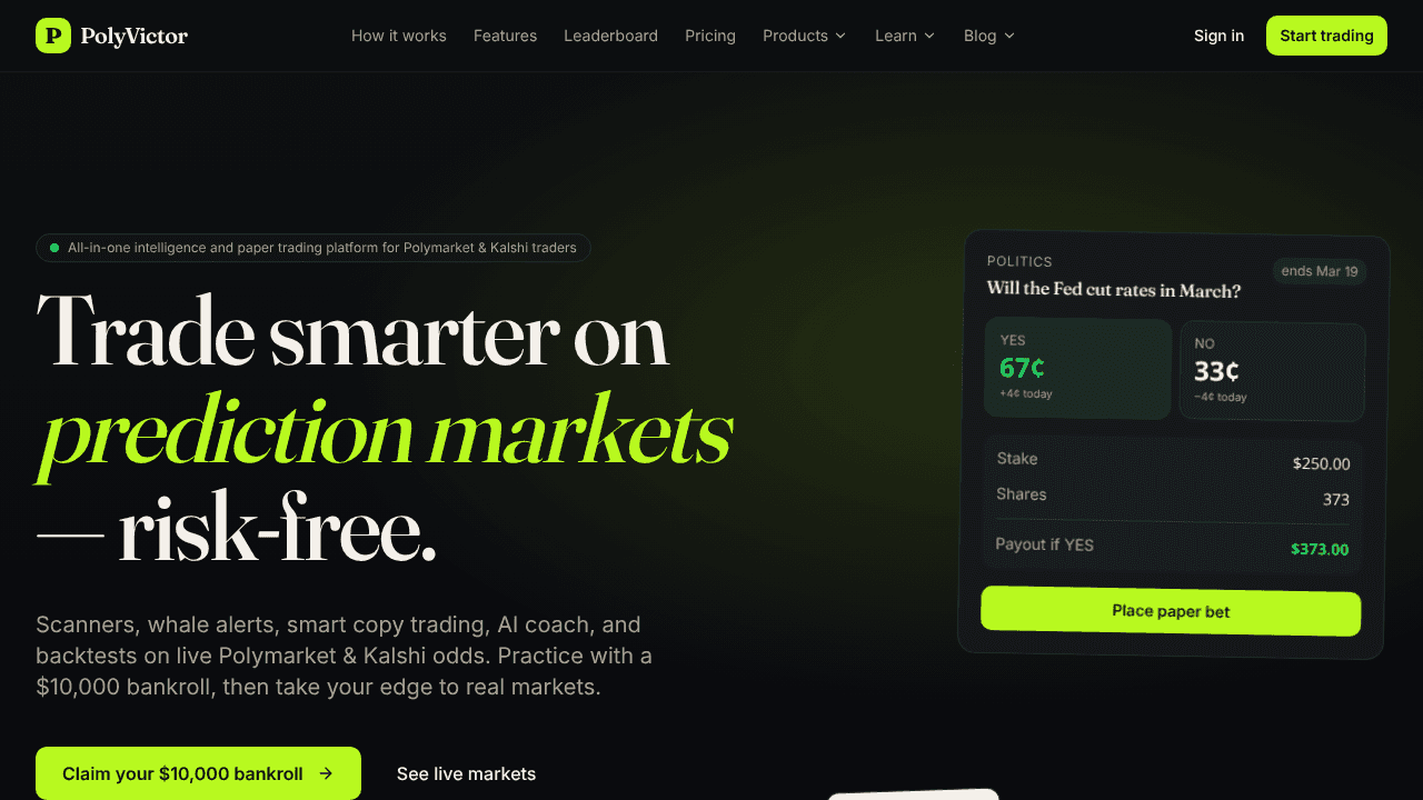 PolyVictor website screenshot