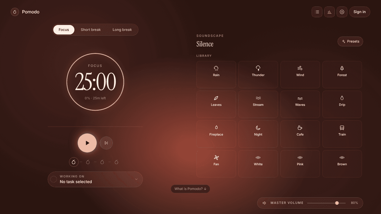 Pomodo website screenshot