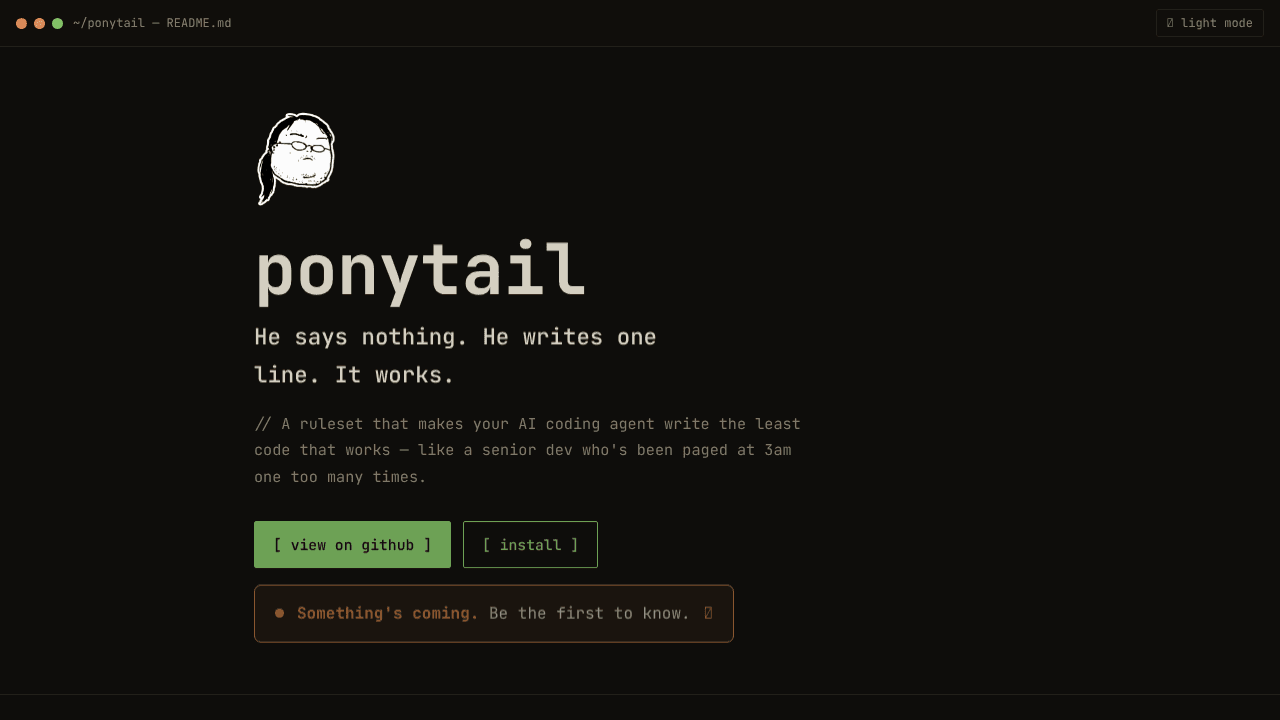 Ponytail website screenshot