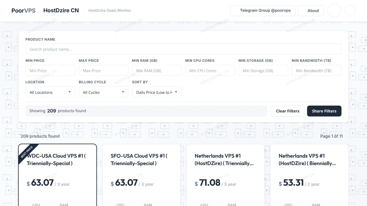 PoorVPS website screenshot