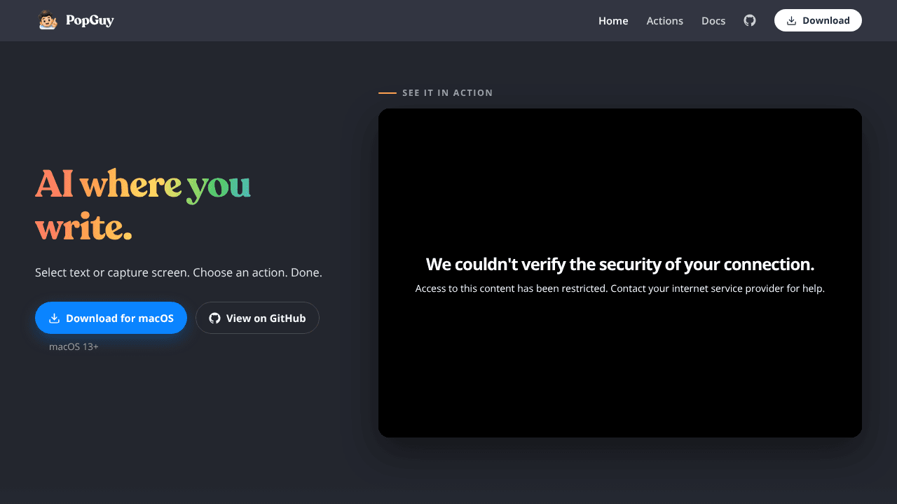 PopGuy website screenshot