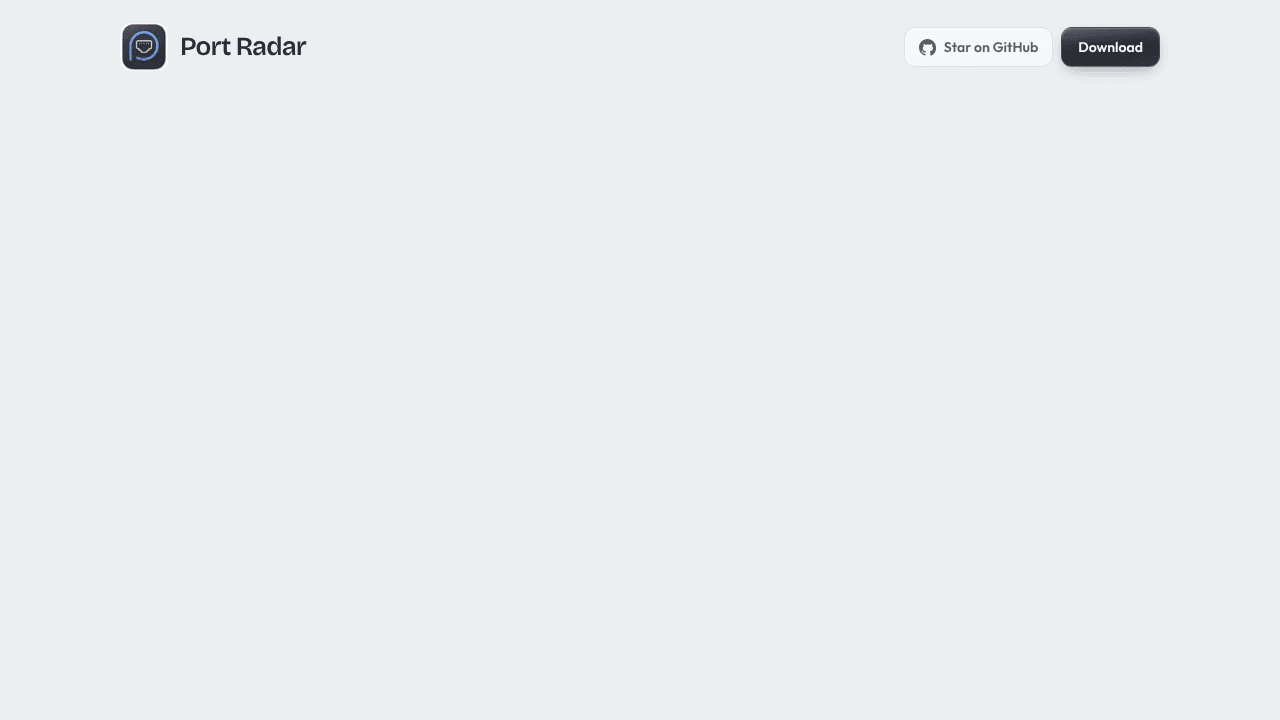 Port Radar for macOS website screenshot
