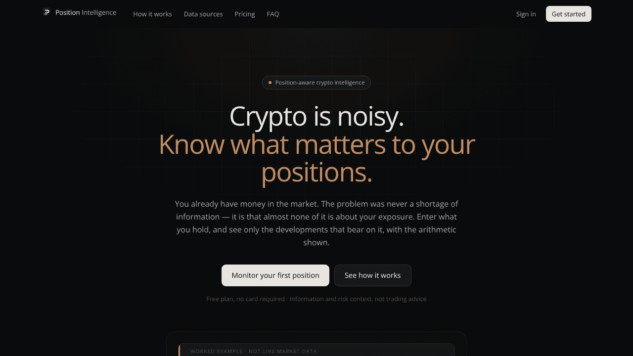 Position Intelligence website screenshot