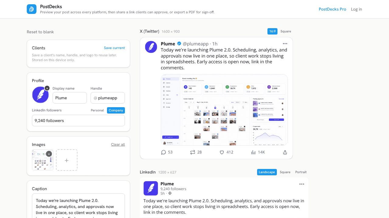 PostDecks website screenshot
