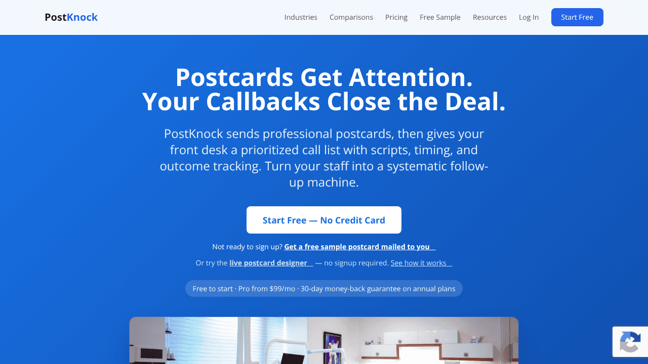 PostKnock website screenshot