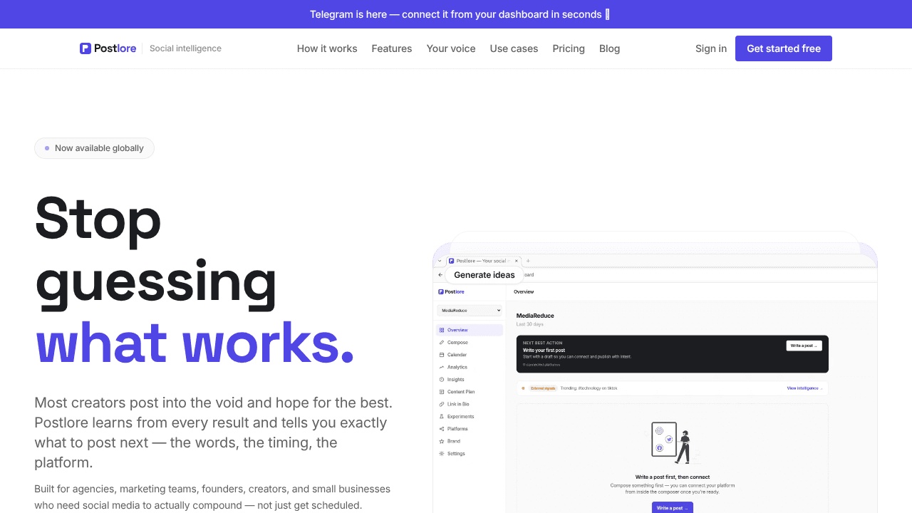 Postlore website screenshot
