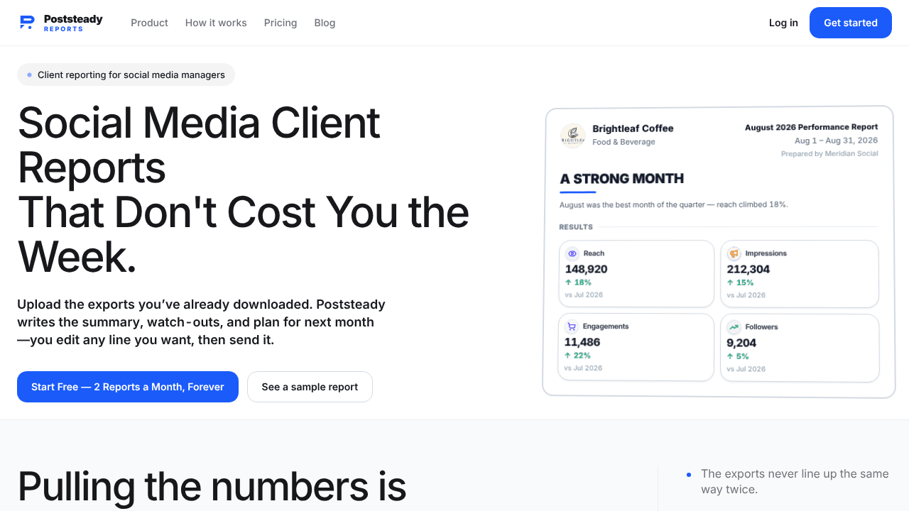 Poststeady website screenshot