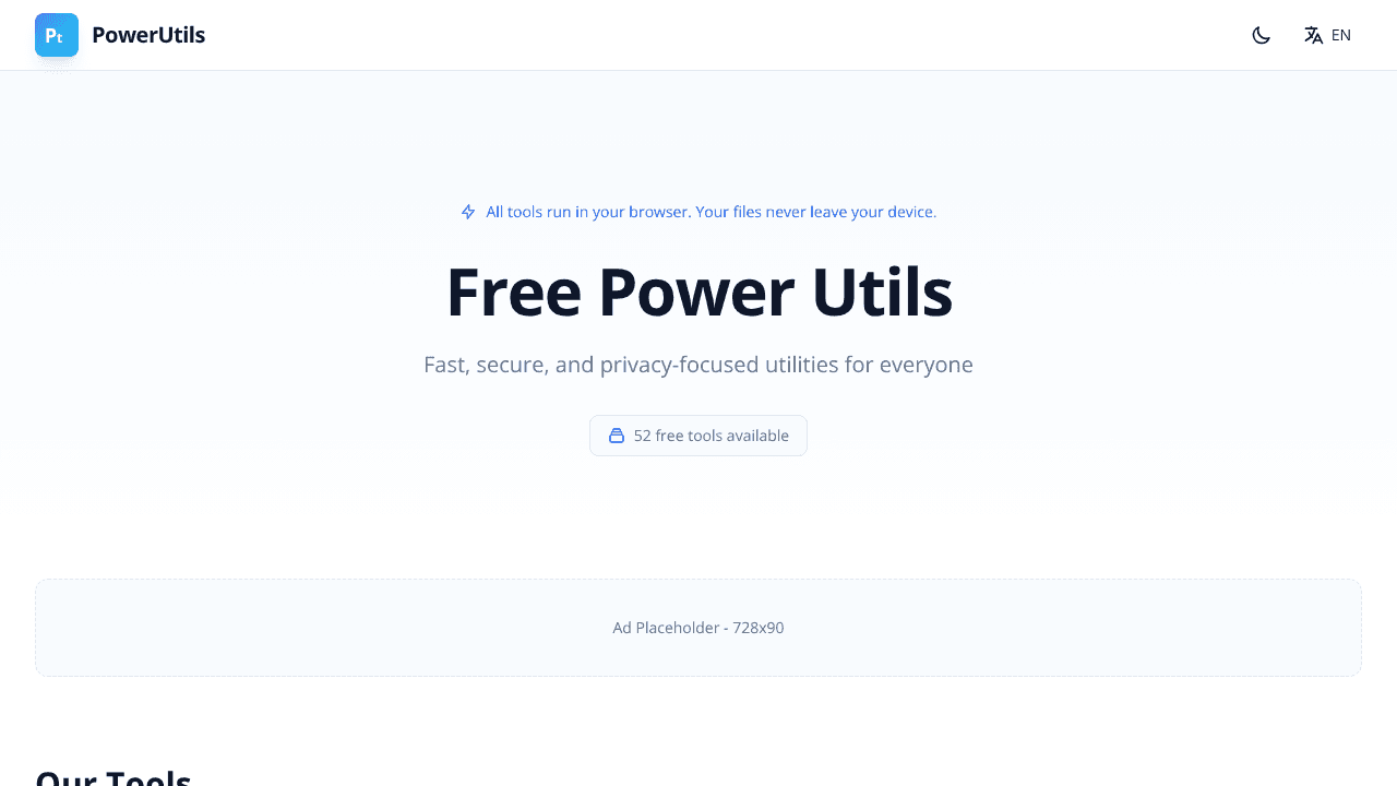 PowerUtils website screenshot