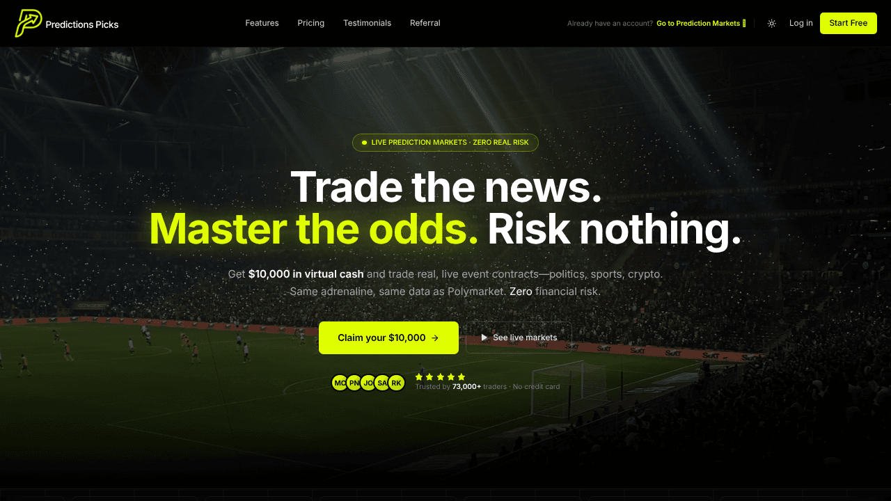 Predictions Picks website screenshot