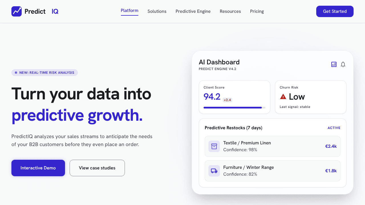 PredictIQ website screenshot