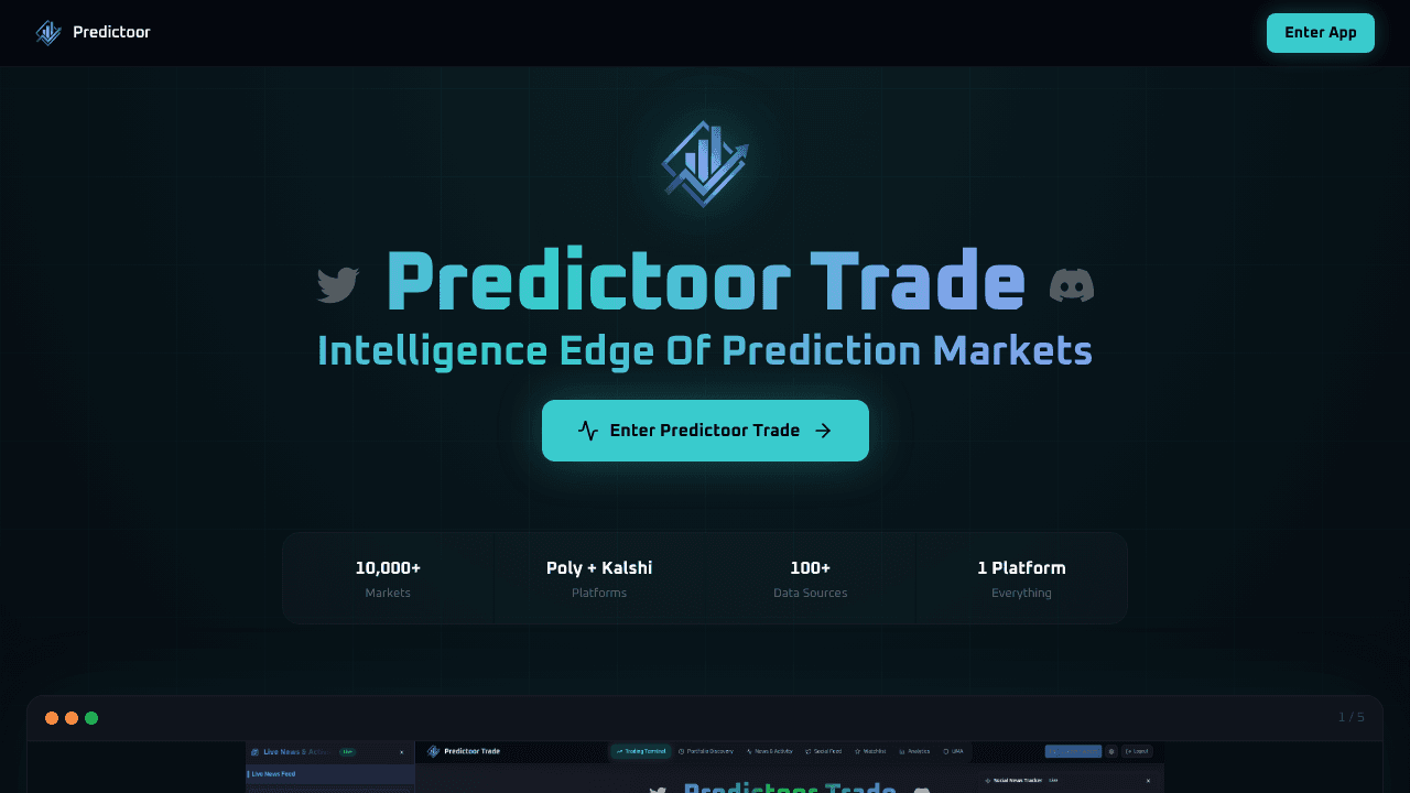 Predictoor Trade website screenshot