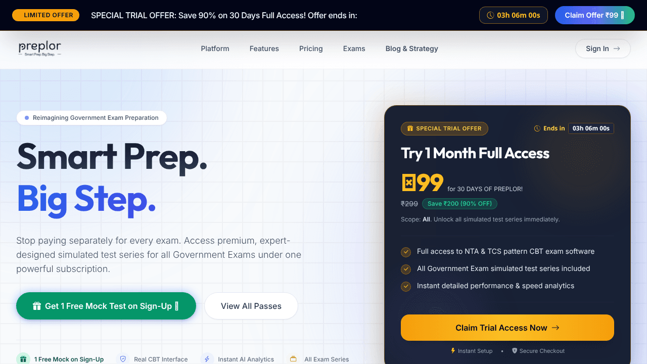 Preplor website screenshot