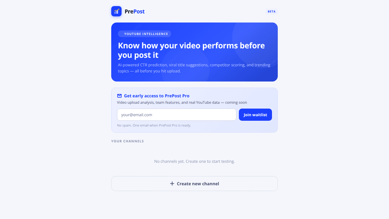 PrePost  website screenshot