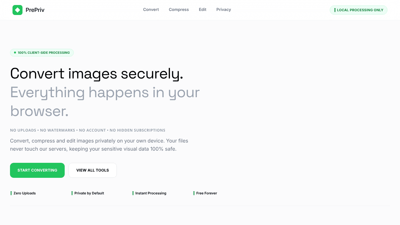 PrePriv website screenshot