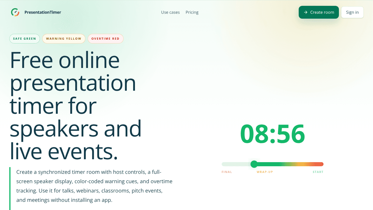 PresentationTimer website screenshot