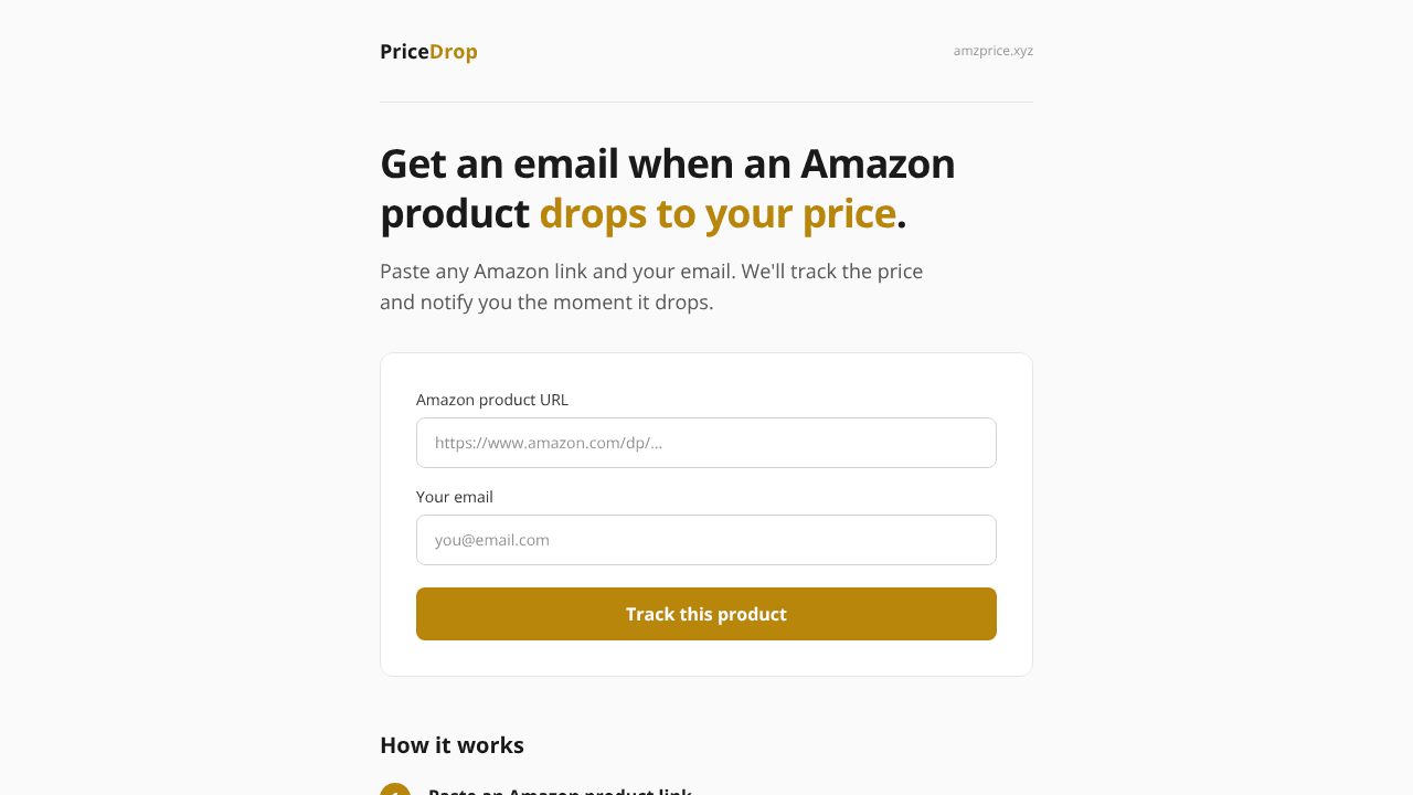 PriceDrop website screenshot