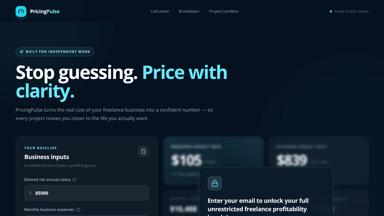 PricingPulse — Price with clarity website screenshot