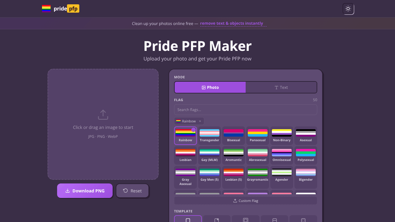 Pride PFP Maker website screenshot