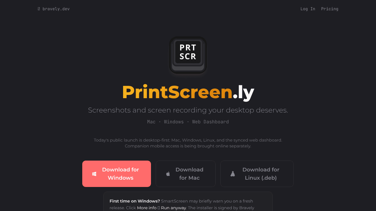 PrintScreen.ly website screenshot