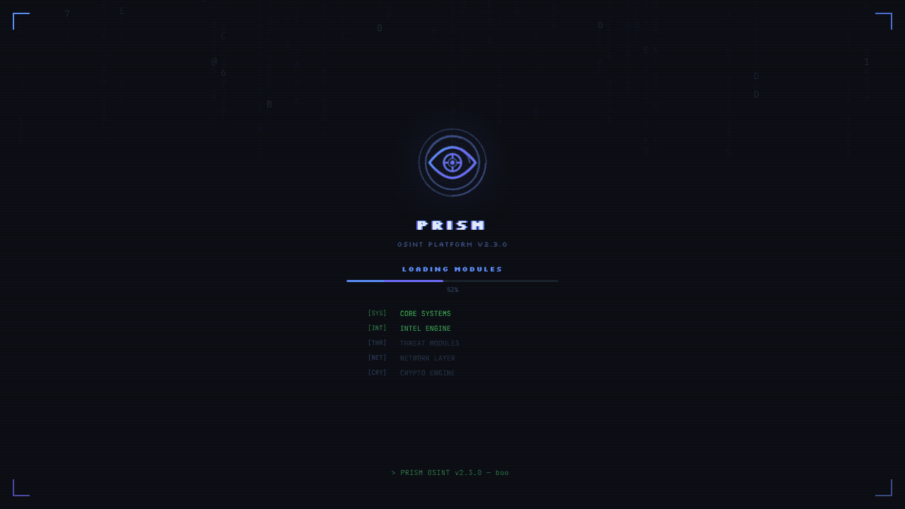 Prism - All-in-one OSINT platform website screenshot