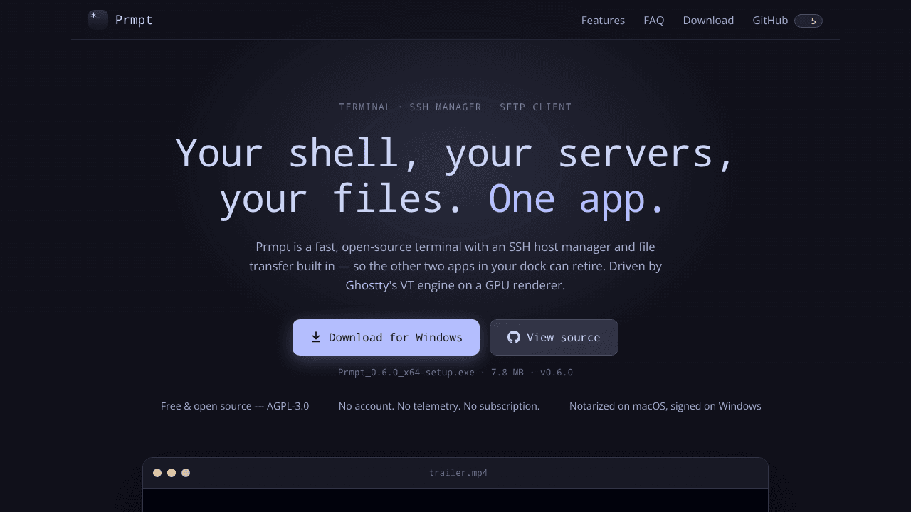 Prmpt website screenshot
