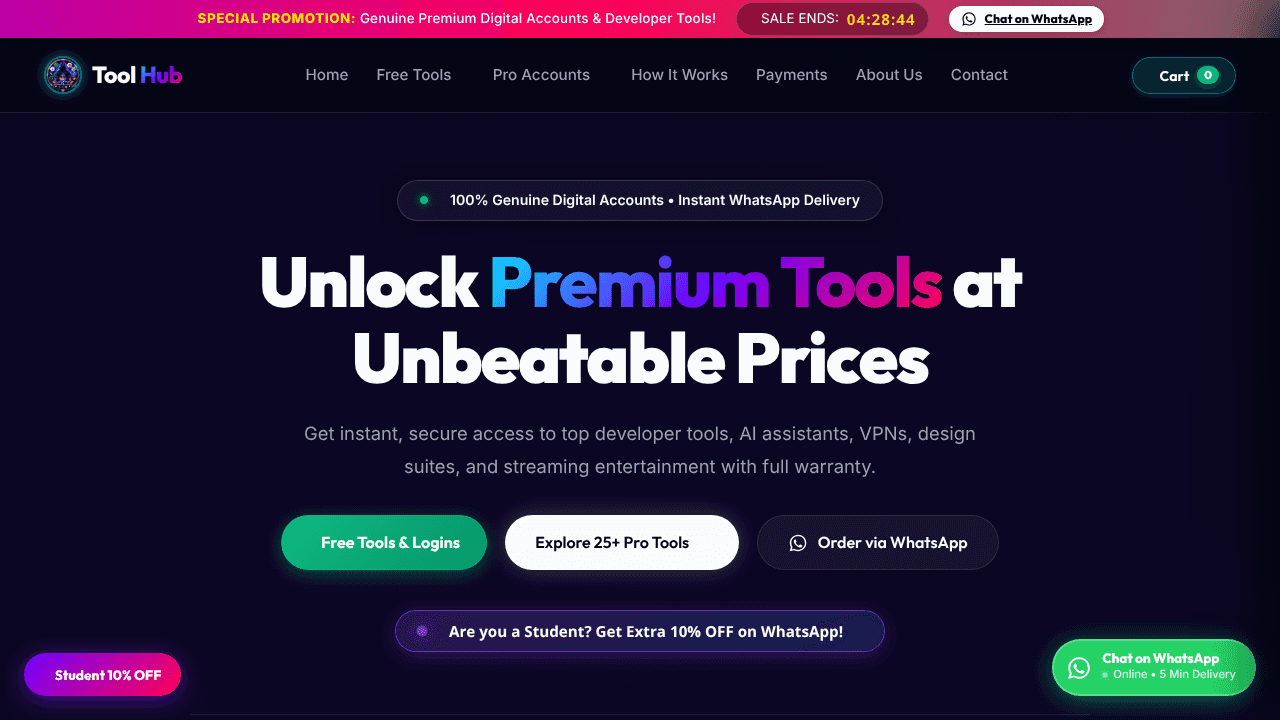Pro Tools Hub website screenshot