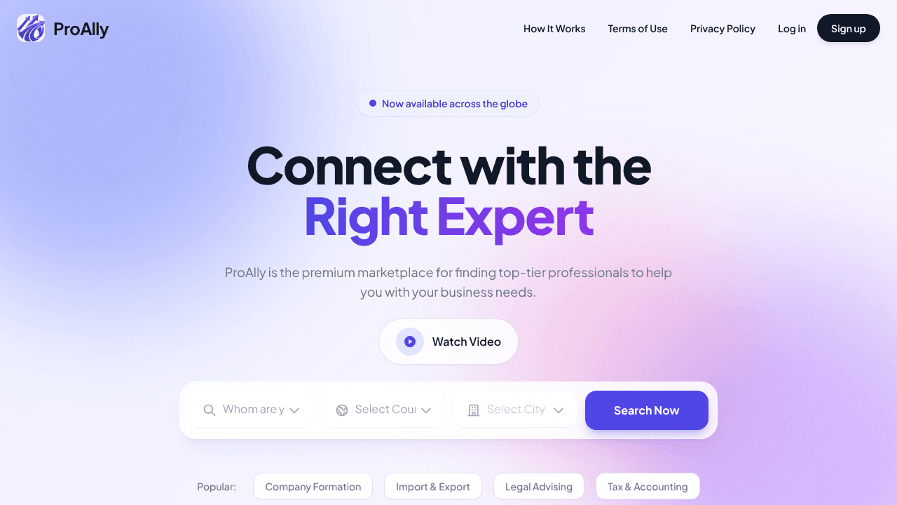 ProAlly website screenshot