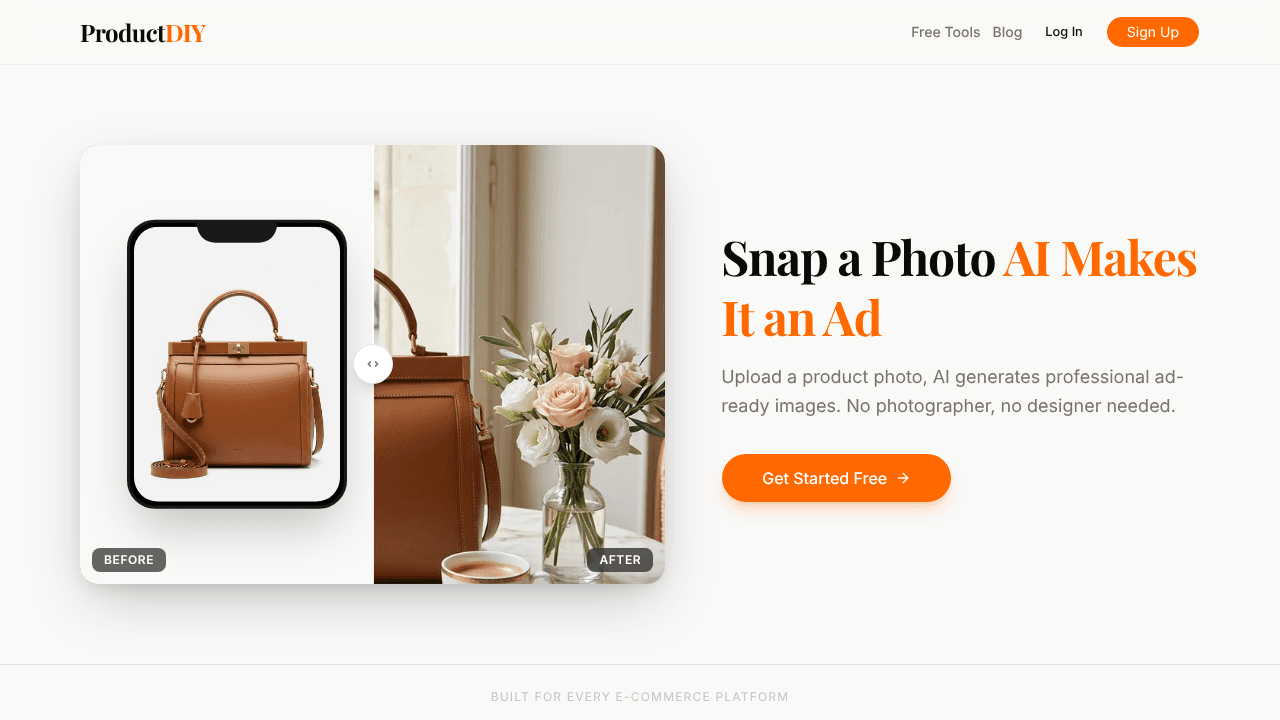 Product DIY website screenshot