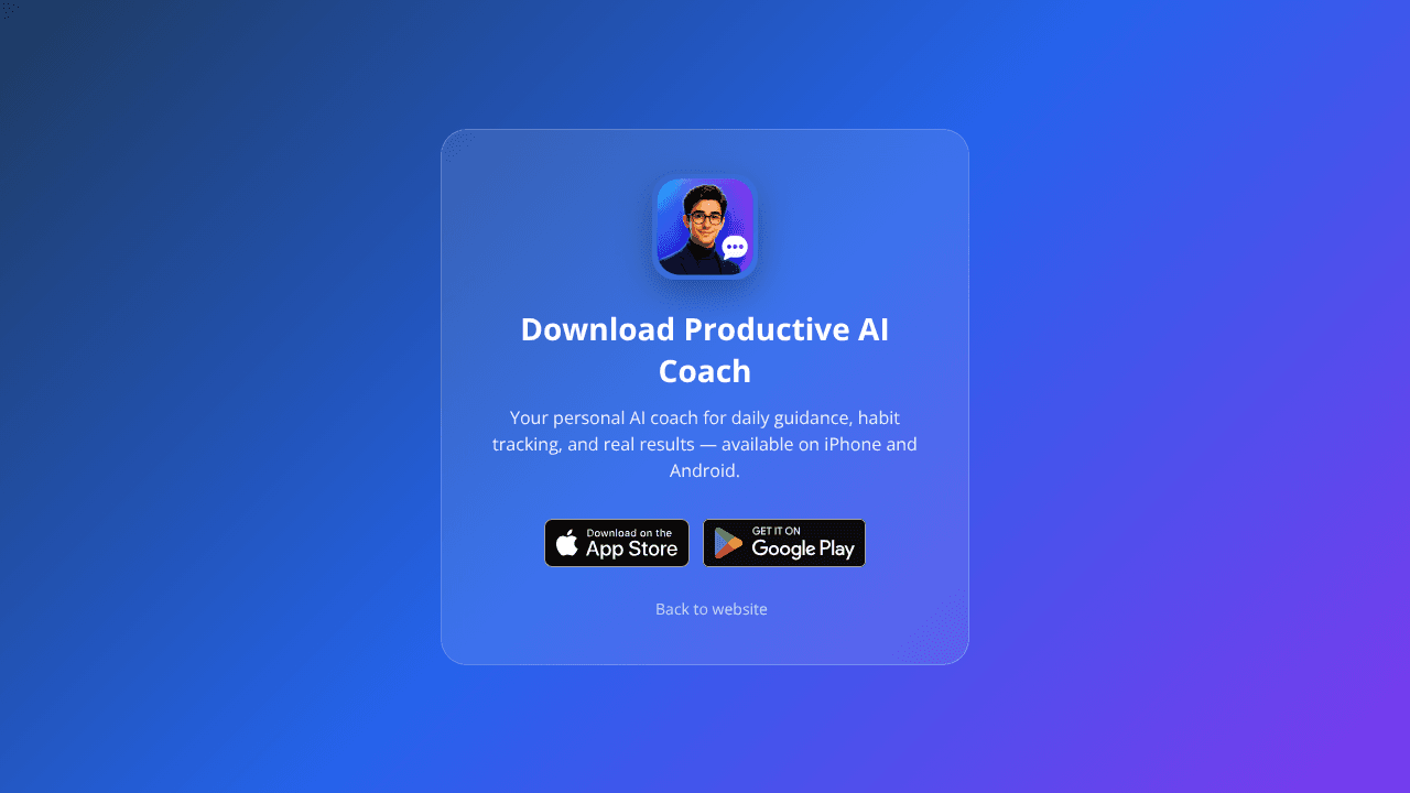 Productive AI Coach App website screenshot