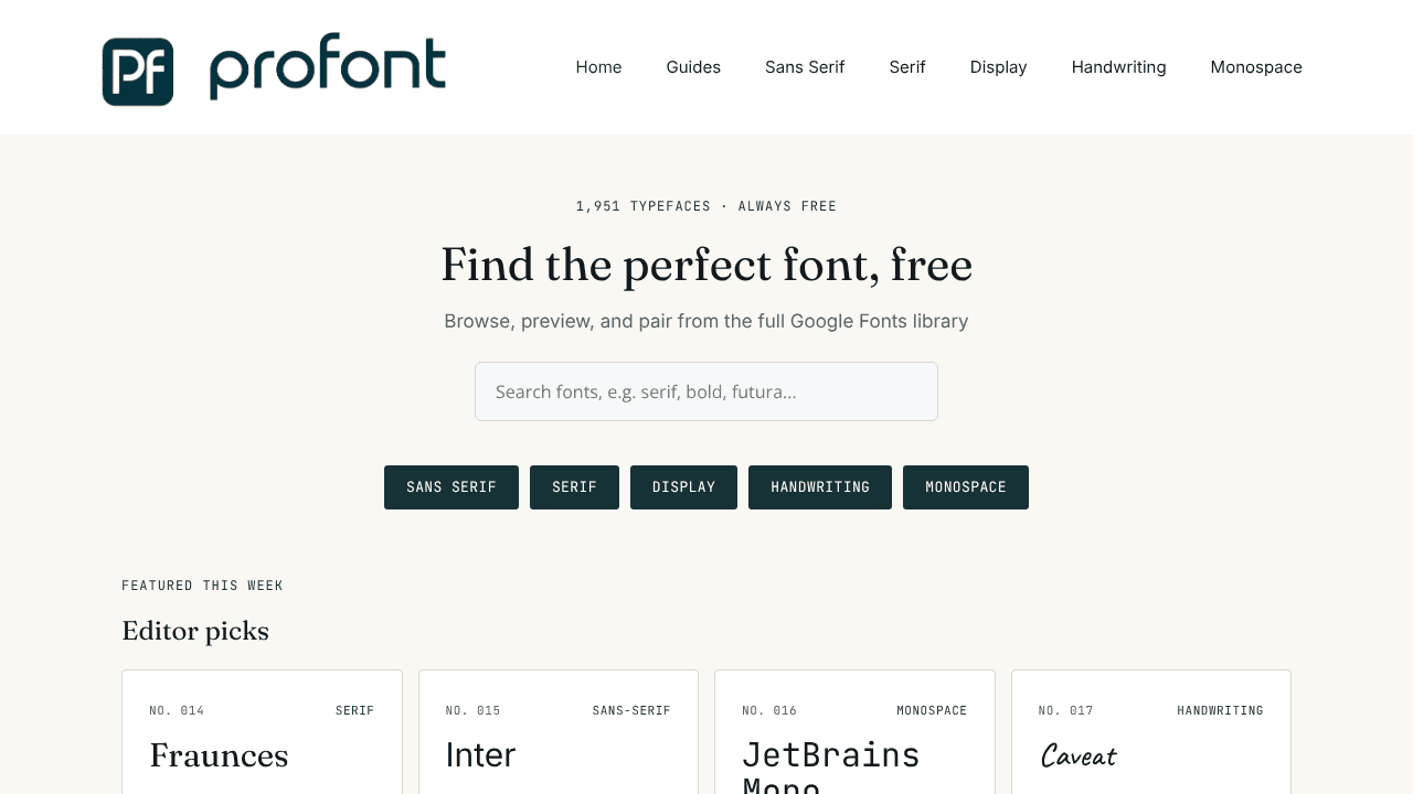 ProFont website screenshot