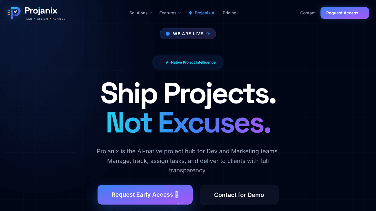 projanix  website screenshot
