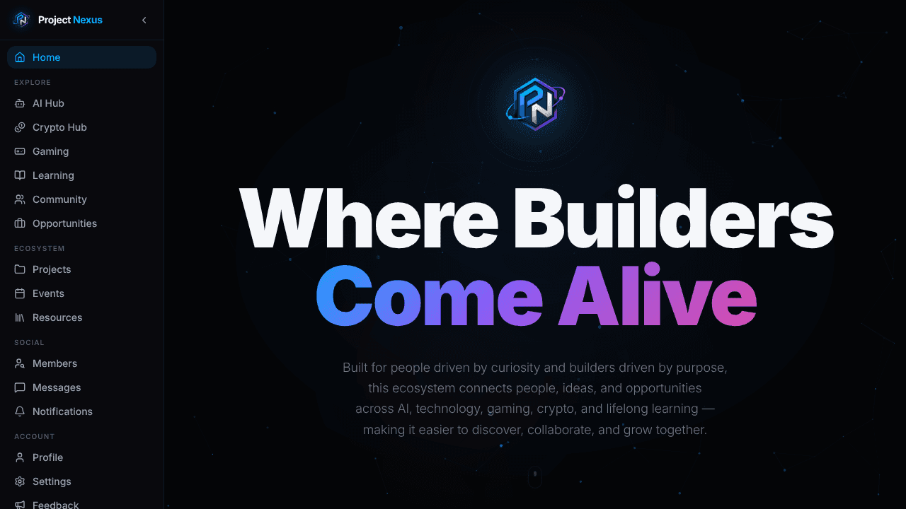 Project Nexus website screenshot