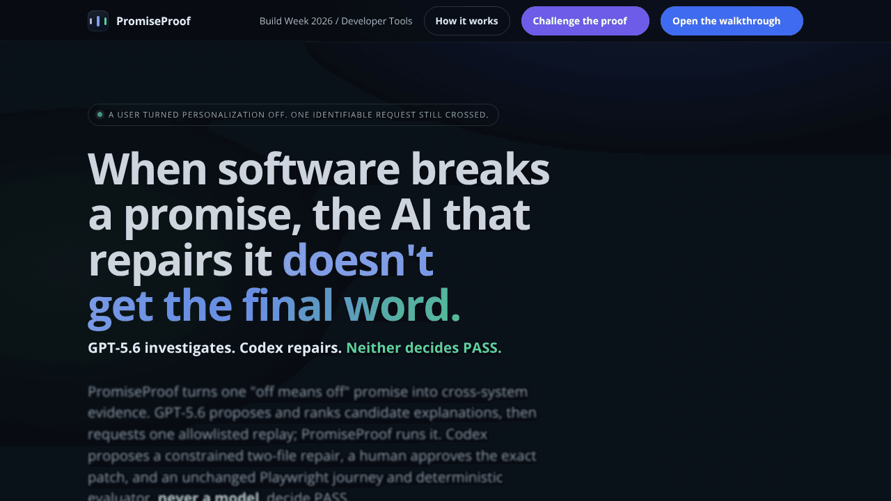 PromiseProof website screenshot