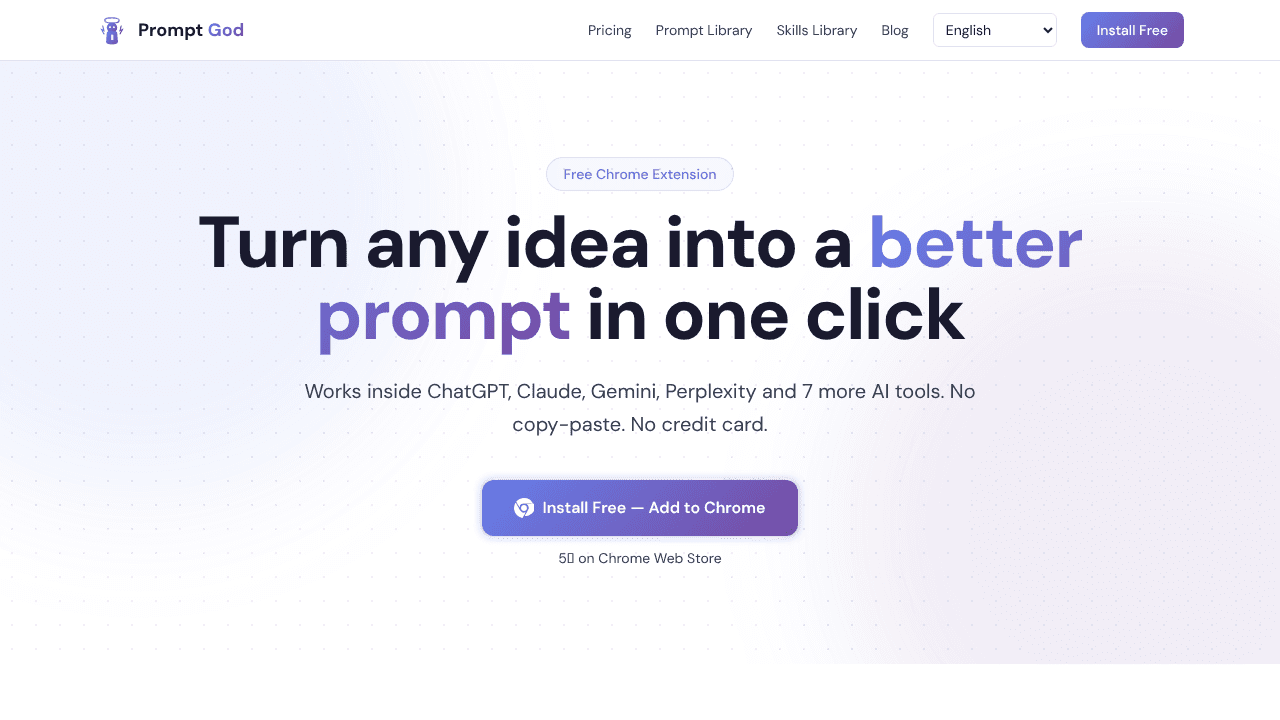 Prompt God website screenshot