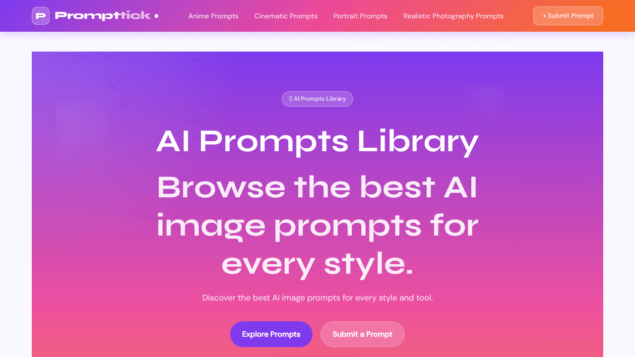 Prompt Tick website screenshot