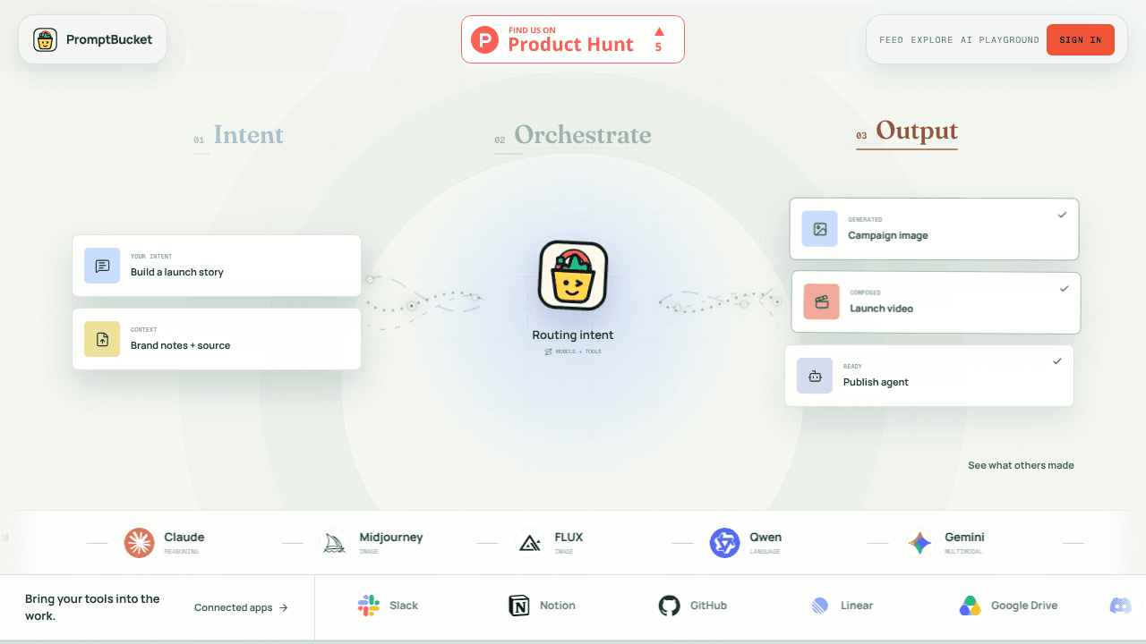 PromptBucket website screenshot