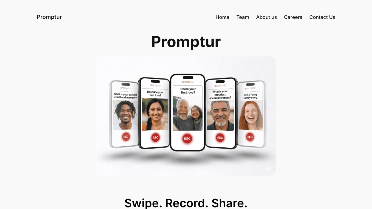 Promptur website screenshot