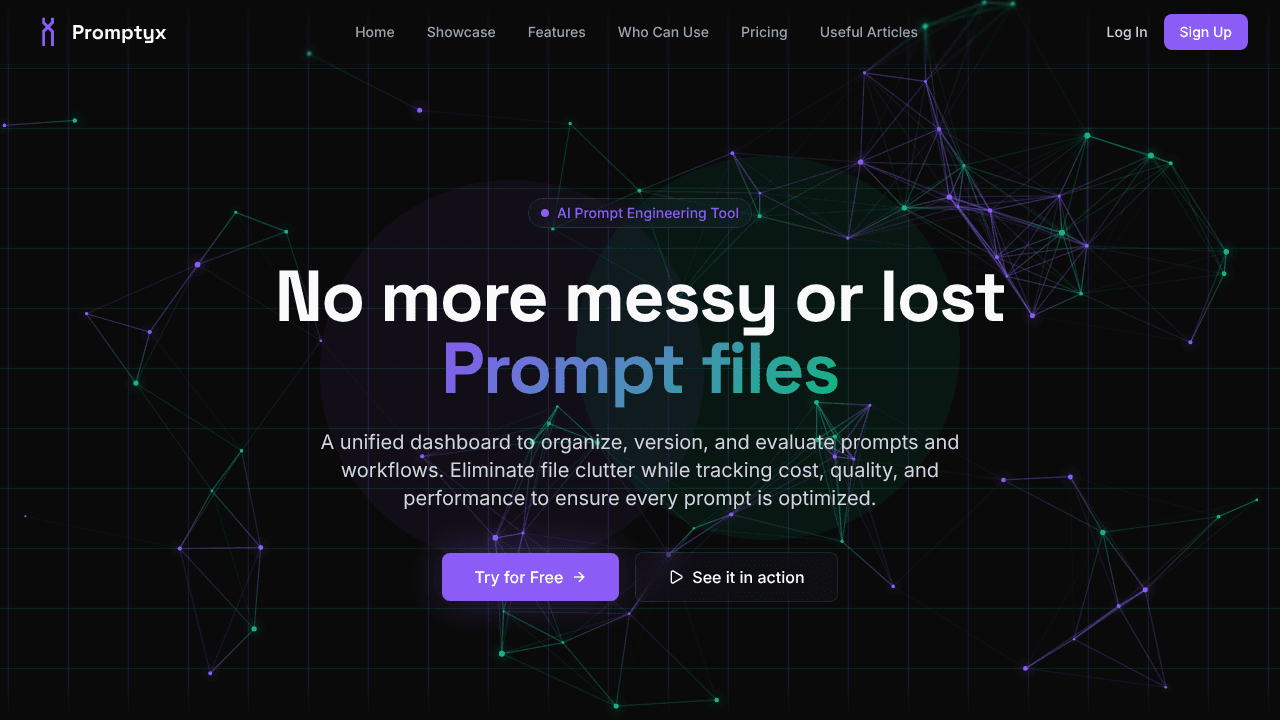 Promptyx website screenshot