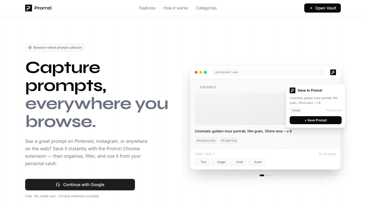 Promzi website screenshot