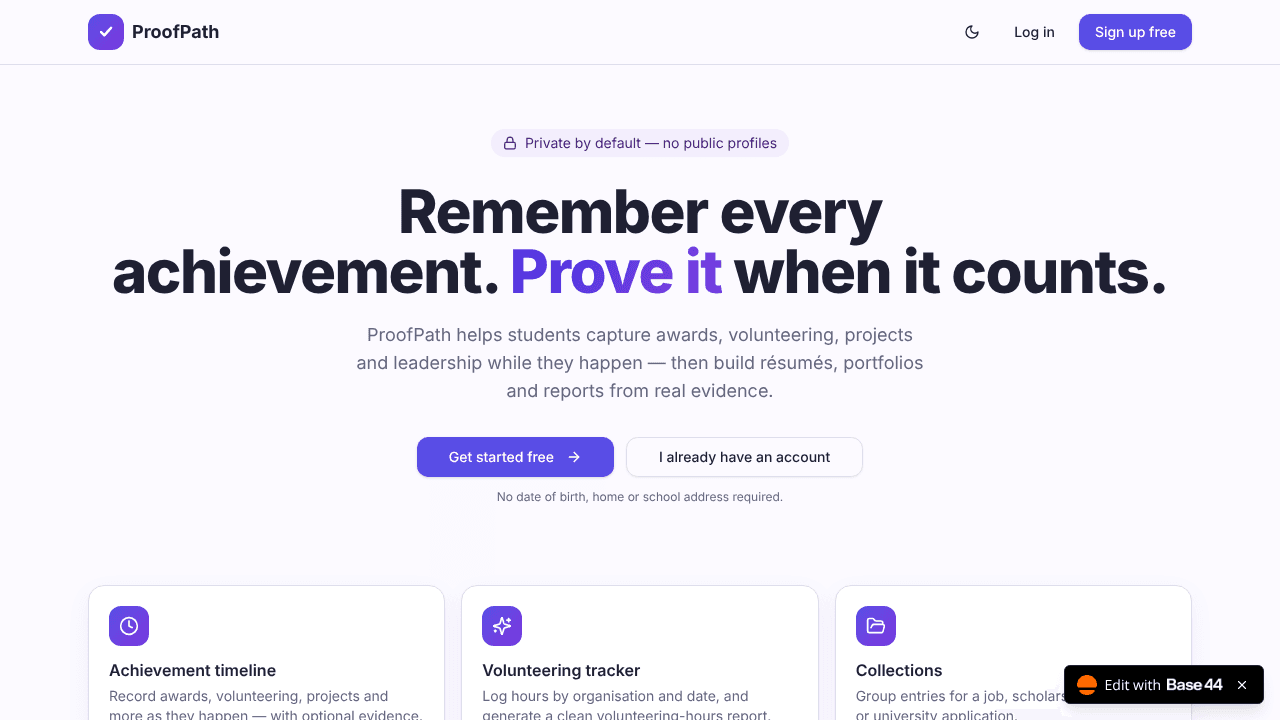 ProofPath  website screenshot