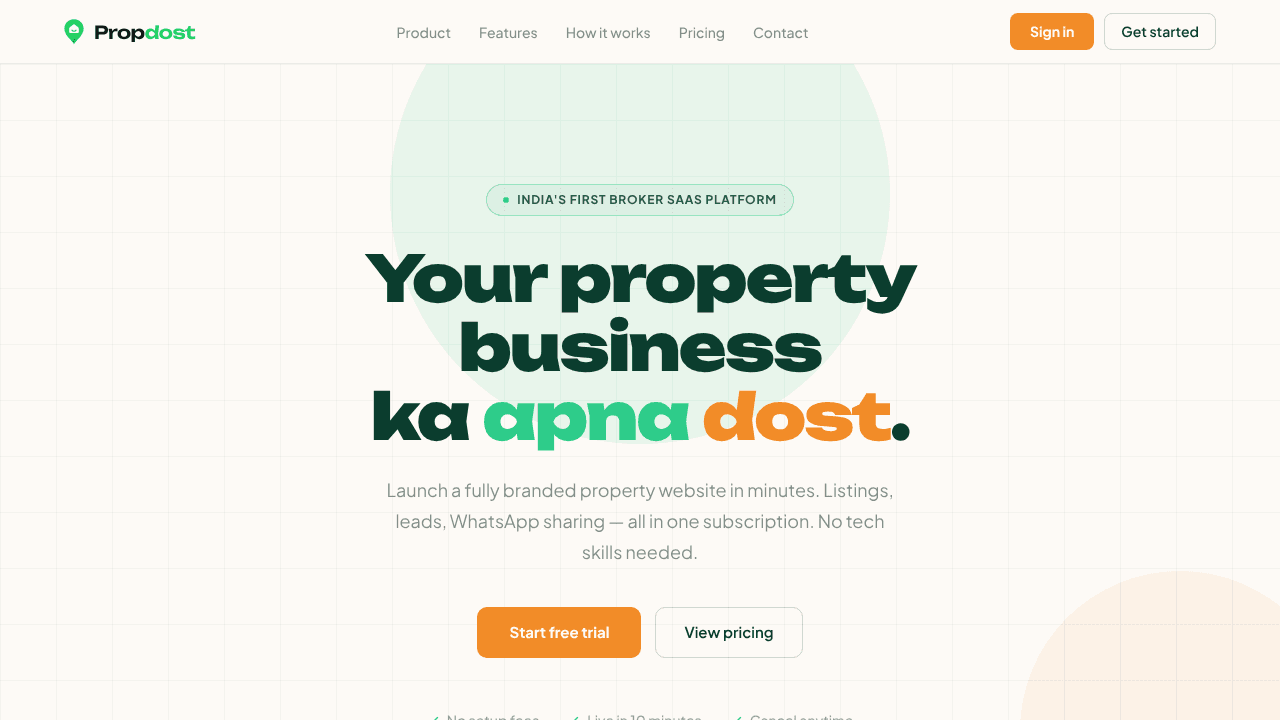 Propdost website screenshot