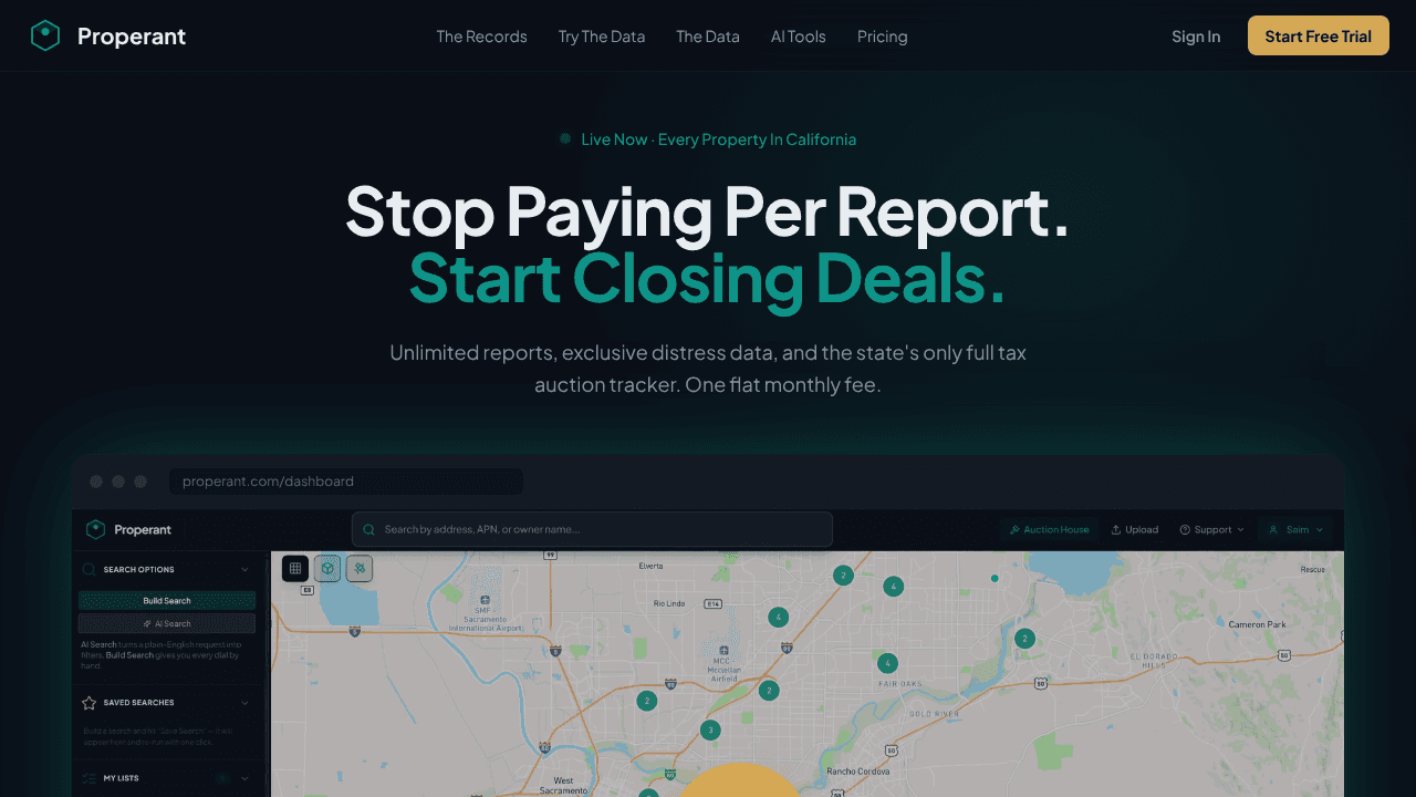 Properant website screenshot