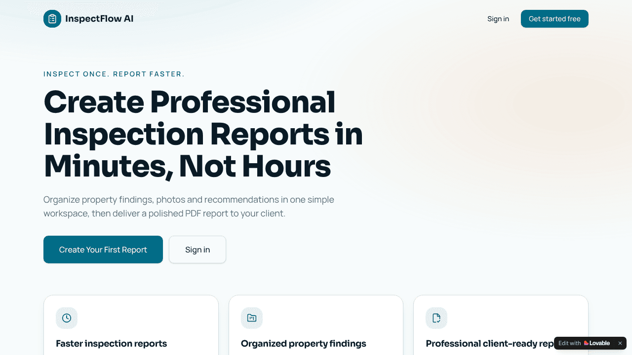 ProspectFlow – Real Estate Report  website screenshot