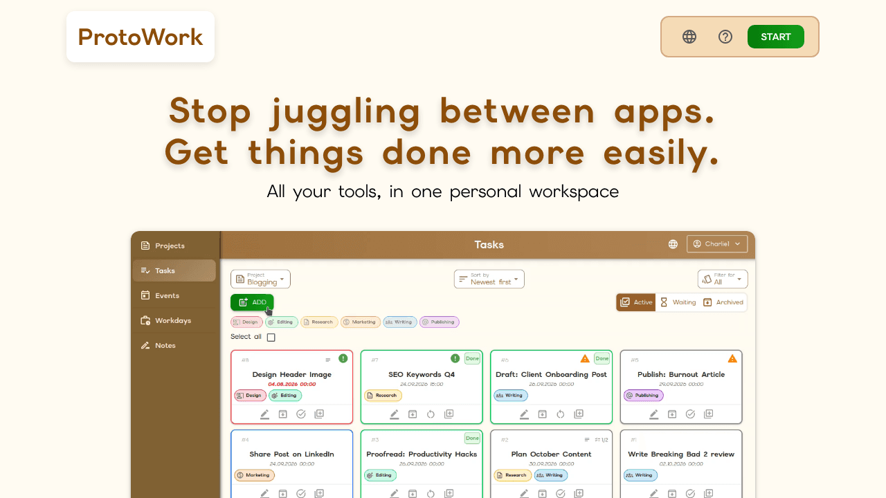 ProtoWork website screenshot