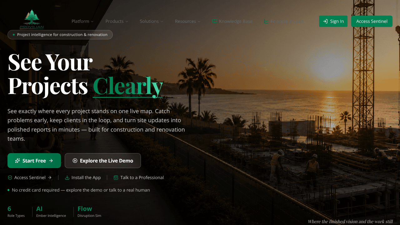 Provilian website screenshot