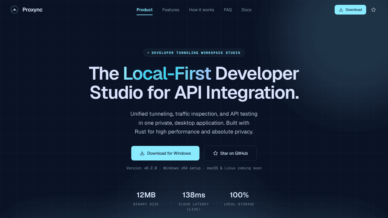 Proxync website screenshot