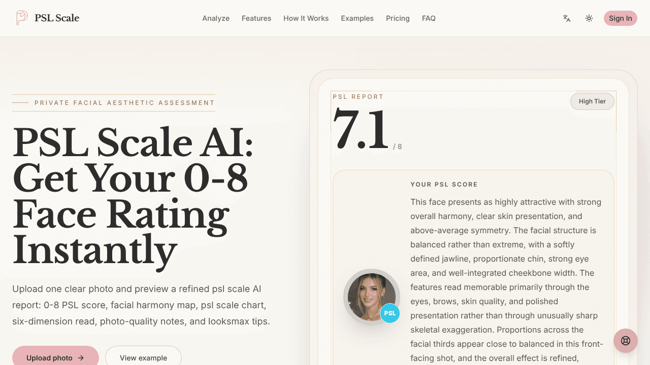 psl scale website screenshot